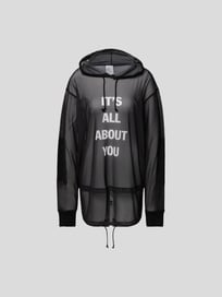 Hoodie in semitransparenter Optik von Helmut Lang Grau / Schwarz - 30