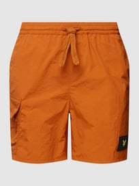 Korte broek met labelpatch van Lyle & Scott Oranje - 18