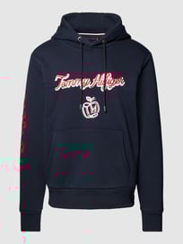 Hoodie mit Label-Stitching von Tommy Hilfiger Blau / Türkis - 46