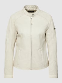 Lederjacke mit Rundhalsausschnitt von Cabrini Weiß - 18