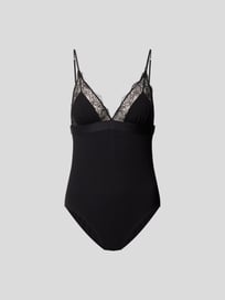 Body mit Spitzenbesatz von Love Stories Grau / Schwarz - 10