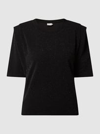 T-Shirt mit Glitter-Effekt Modell 'Kasec' von Kaffe Grau / Schwarz - 20