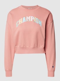 Kort sweatshirt met labelopschrift in glanzende look van CHAMPION Rood - 41