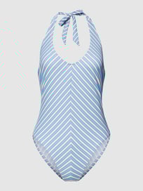 Badpak met streepmotief, model 'Aloha' van Becksöndergaard Blauw / turquoise - 9