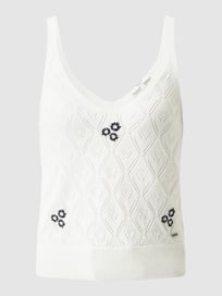 Gebreide top met borduursels, model 'Peggy'  van Pepe Jeans Rood - 26