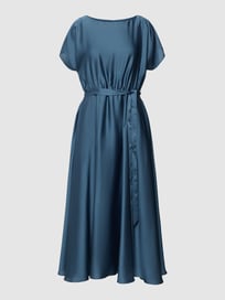 Cocktailjurk met boothals van Swing Blauw / turquoise - 3