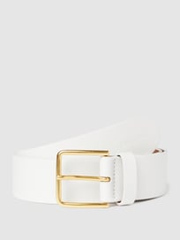 Leren riem met doornsluiting, model 'FRAMKE' van Marc O'Polo Wit - 34