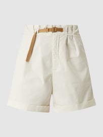 Korte chino met paperbagband, model 'Cameron' van White Sand Grijs / zwart - 28