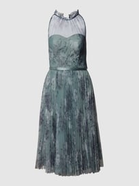 Cocktailkleid mit Plisseefalten von Laona Grün - 42