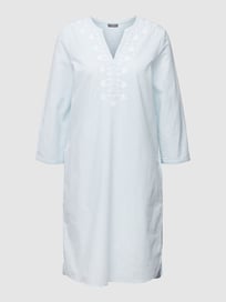 Knielanges Kleid mit Stickereien von Montego Blau / Türkis - 7