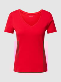 T-Shirt mit V-Ausschnitt von Montego Rot - 16