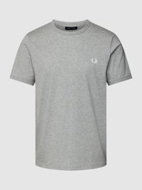 T-Shirt mit Logo-Stitching Modell 'RINGER' von Fred Perry Grau / Schwarz - 16