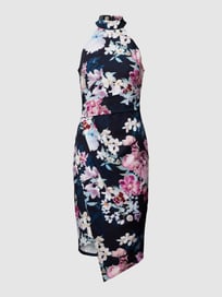 Cocktailjurk met bloemenmotief van Lipsy Blauw / turquoise - 40