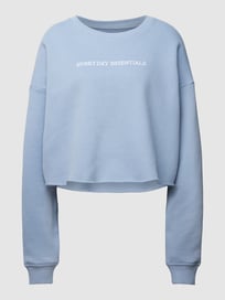 Kort sweatshirt met labelprint van REVIEW Blauw / turquoise - 42