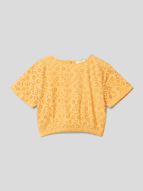 Blouseshirt met gaatjesmotief van Marc O'Polo Oranje - 36