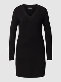 Gebreide jurk in minilengte, model 'Ellen' van Pieces Grijs / zwart - 24