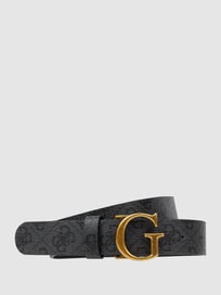 Gürtel mit Logo-Muster von Guess Grau / Schwarz - 9