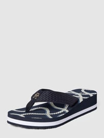 Teenslippers met all-over motief, model 'ROPE' van Tommy Hilfiger Blauw / turquoise - 28