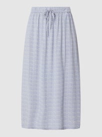 Midirok van viscose met bloemenmotief  van Montego Blauw / turquoise - 20