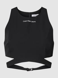 Korte top met cut-out van Calvin Klein Jeans Grijs / zwart - 32