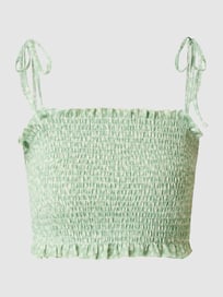 Korte top met ruches, model 'Sana' van EDITED Groen - 46