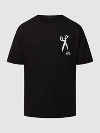 T-shirt van biologisch katoen  van Denham Grijs / zwart - 16