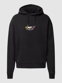 Hoodie mit Label-Print Modell 'Fitness' von On Vacation Grau / Schwarz - 11