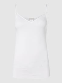 Onderhemd met spaghettibandjes - naadloos, model 'Cotton Seamless' van Hanro Wit - 17