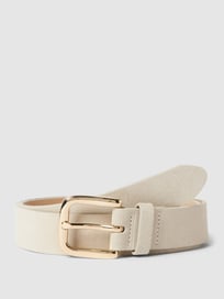 Leren riem met doornsluiting, model 'Volanato' van Weinmann Wit - 1