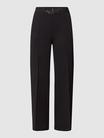 Stoffhose mit Logo-Bund Modell 'Cameron' von Cambio Grau / Schwarz - 35
