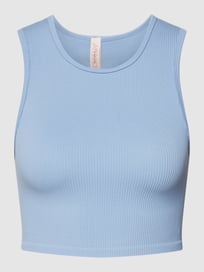 Top in riblook, model 'GWEN' van Only Blauw / turquoise - 42