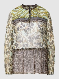 Blouseshirt met all-over-print van Marc Cain Blauw / turquoise - 36