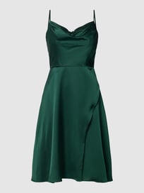 Cocktailjurk met watervalhals van Luxuar Groen - 40