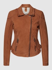 Leren jack met reverskraag van Gipsy Bruin - 10