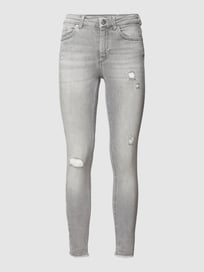 Skinny fit jeans in used-look, model 'BLUSH' van Only Grijs / zwart - 30