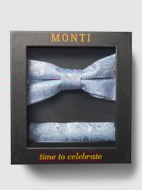Fliege mit Allover-Muster von Monti Blau / Türkis - 4