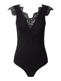 Body im Lingerie-Look Modell 'Ilu' von Pieces Grau / Schwarz - 6