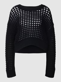 Cropped Strickpullover aus Wolle in Grobstrick-Optik. THE DINNER Holiday Collection von Marc O'Polo Grau / Schwarz - 23