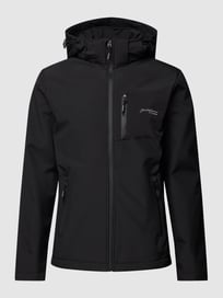 Softshell-Jacke mit Kapuze Modell 'TYSON' von Jack & Jones Grau / Schwarz - 36