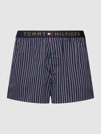 Boxershort met streepmotief, model 'WOVEN' van Tommy Hilfiger Blauw / turquoise - 8