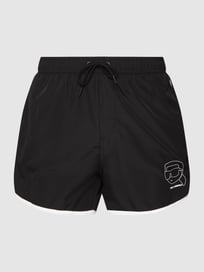 Badehose mit Logo-Print Modell 'IKONIK' von Karl Lagerfeld Beachwear Grau / Schwarz - 4