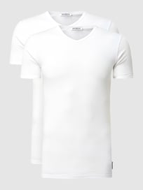 T-Shirt mit Stretch-Anteil im 2er-Pack  von Bikkembergs Weiß - 44