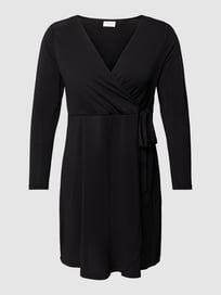 PLUS SIZE mini-jurk in wikkellook, model 'BORNEO' van Evoked Vila Grijs / zwart - 9