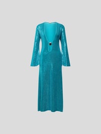 Midikleid mit Paillettenbesatz von Dodo bar Or Blau / Türkis - 11
