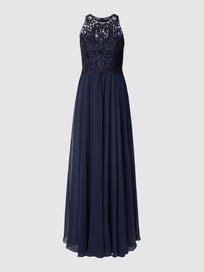 Abendkleid mit Strasssteinen von Laona Blau / Türkis - 35