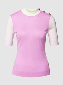 T-Shirt in Strick-Optik Modell 'FIVIDA' von BOSS Rosa - 13