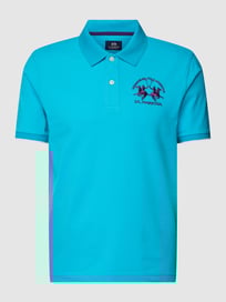 Poloshirt mit Label-Stitching von La Martina Blau / Türkis - 10