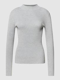 Gebreide pullover met structuurmotief, model 'Puzzina' van Opus Grijs / zwart - 6