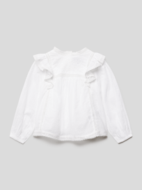 Blouse met kant, model 'PRTY WHT' van Polo Ralph Lauren Kids Wit - 6