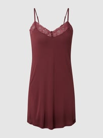 Nachthemd mit floraler Spitze  von LASCANA Rot - 42
